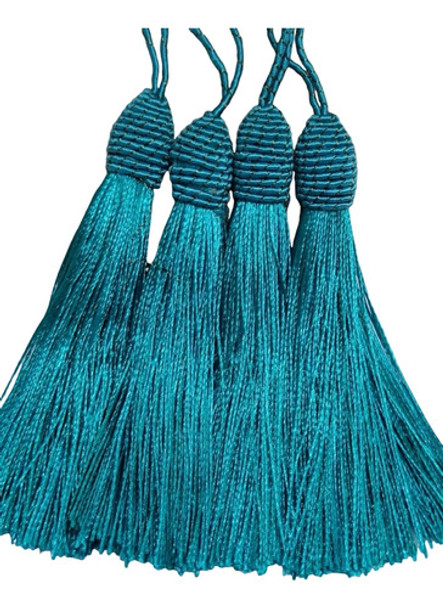 Pingente Franja Tassel Kit Com 12 Un. Verde Tiffany 0
