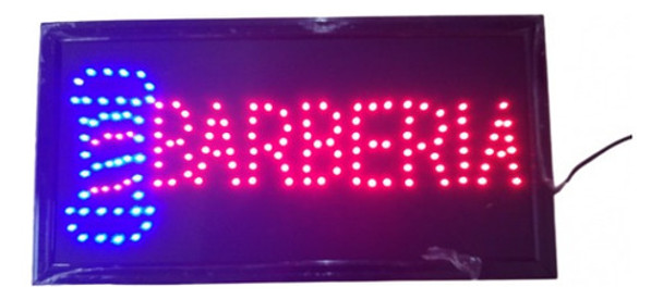 Cartel Barberia Led Luminoso Luces Directo 220v 48x25cm 0