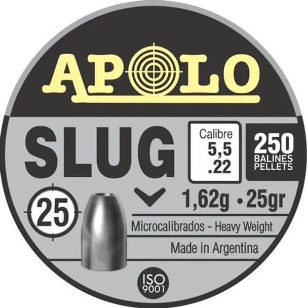 Chumbos Apolo Slug 5,5 Mm 250 Unidades 25 Grains Bentancor 0