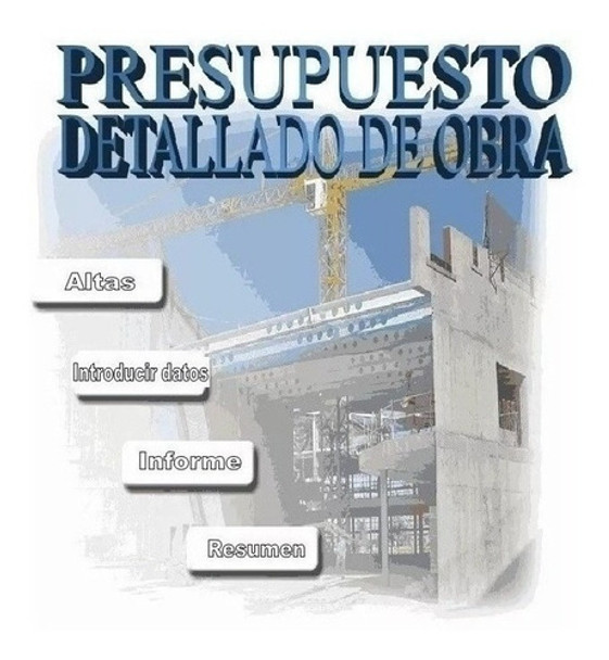 Plantilla Presupuesto De Obras Formulado En Excel Obra 0