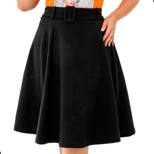 Saia Midi Godê De Crepe Moda Evangélica 0