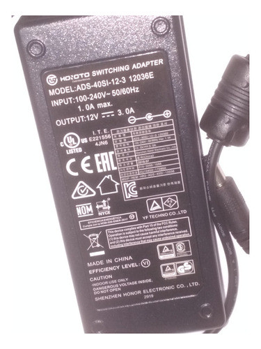Fuente Ac100-240v - Cc 12v 3a Con Cable De 220v 0