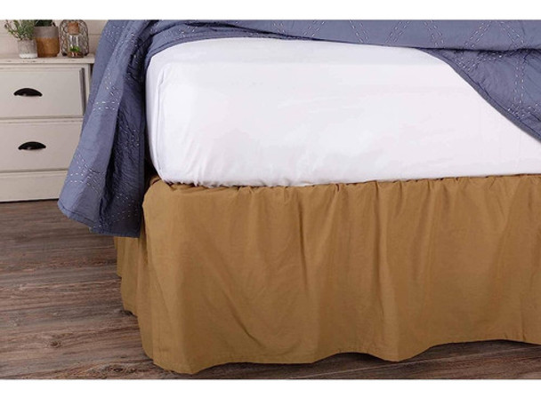 Vhc Brands Bed Skirts Solid King Ruffled Cotton Bed Skirt In 0