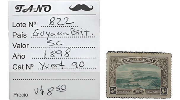 Lote822 Guyana Británica 5 Cent. Año 1898 Yvert# 90 0