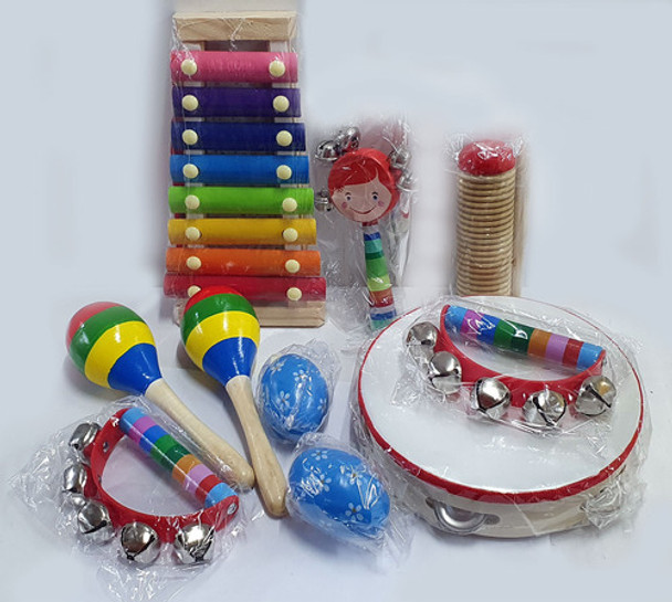 Kit Set De Percusion Infantil De 10 Piezas Con Funda 0