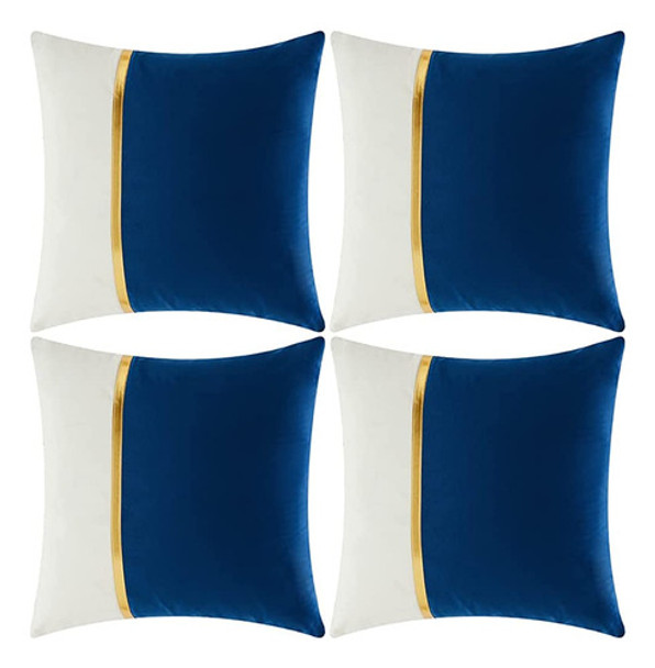 Fancy Homi 4 Paquetes Azules Fundas Decorativas De Almohada 0