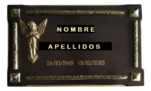 Placa De Bronce Nº 58 Mercurio 25 Cm X 15 Cm Con Angelito 0 Placa De Bronce Nº 58 Mercurio 25 Cm X 15 Cm Con Angelito 0