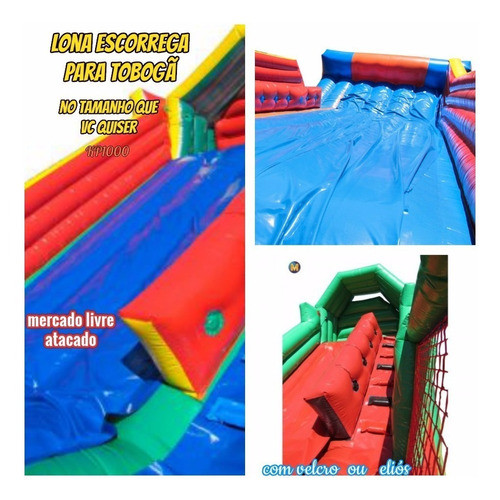 Lona De Escorrega P/tobogã C/ilhós Tamanho 3.50x1.30+brinde 0