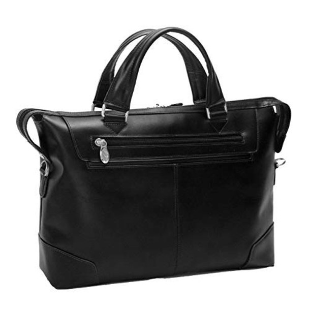 Slim Womens Laptop Briefcase Leather Small Black 0