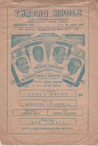 Antiguo Programa - Teatro Apolo - Año 1948 - Unico 0
