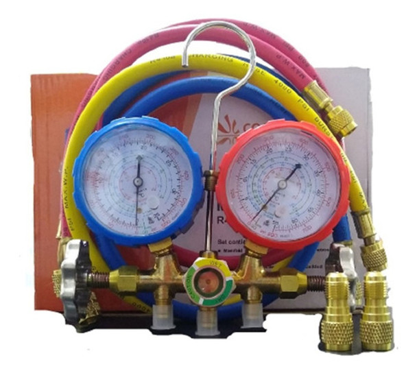 Manifold Dual R410a/r22/r134a Juego De Mangueras 90 Cooltech 0
