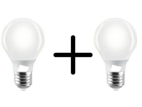 2 X 1 En Lampara Led 5w Luz Fría Blanca E27 Edison Clase A+ 0