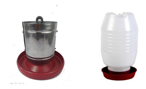 2 Comedouro Tubular 3kg + 2 Bebedouro Aves 5 Litros 0