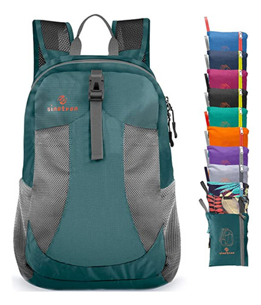 Mochila Verde Oscuro P/senderismo Liviana E Impermeable 22l 0