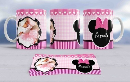 Kitplantillas Tazas Bautismo Minnie Sublimación M2 0
