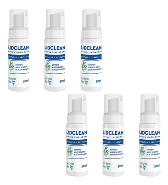 Combo X6 Lidclean Espuma Limpiadora Parpados Y Pestañas 50ml 0