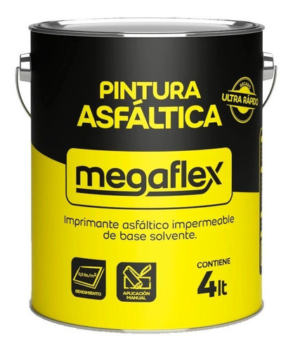 Pintura Asfaltica X4 Litros Solvente Megaflex 0