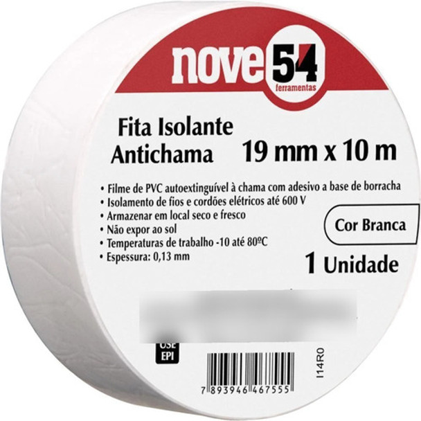 Fita Isolante Branca 19mm X 10 Metros Antichamas 10 Peças 0