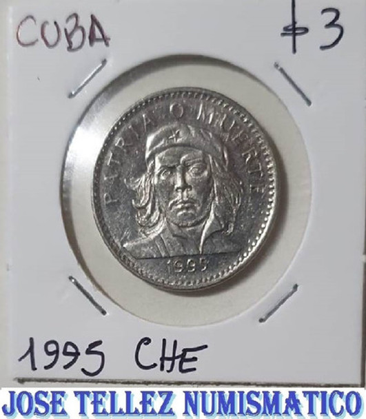 Moneda Cubana 3 Pesos Che Guevara Año 1995 Palermo 0 Moneda Cubana 3 Pesos Che Guevara Año 1995 Palermo 0