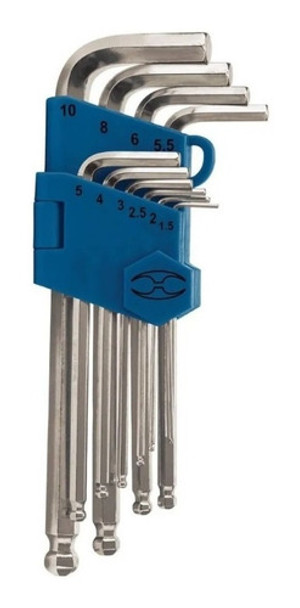 Juego Llaves Allen 10 Pz Mm Largas Punta Bola Truper 13644 0