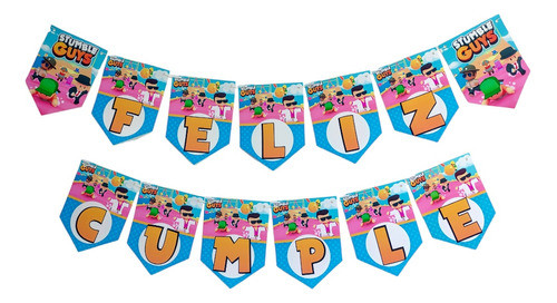 Banderines Stumble Guys Cumpleaños Personalizados 0