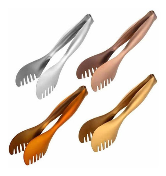 Pegador De Aço Inox Prata Para Salada, Massa, Carne, Etc 0 Pegador De Aço Inox Prata Para Salada, Massa, Carne, Etc 0