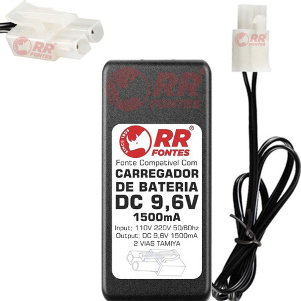 Fonte Carregador 9,6v Para Baterias Airsoft Bivolt Nimh Nicd 0 Fonte Carregador 9,6v Para Baterias Airsoft Bivolt Nimh Nicd 0