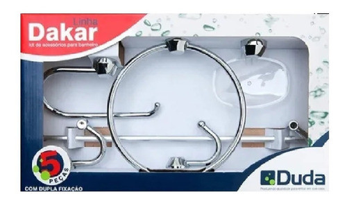 Accesorio P/baño Economico Dakar 5pc Cromo Cristal Ft 0