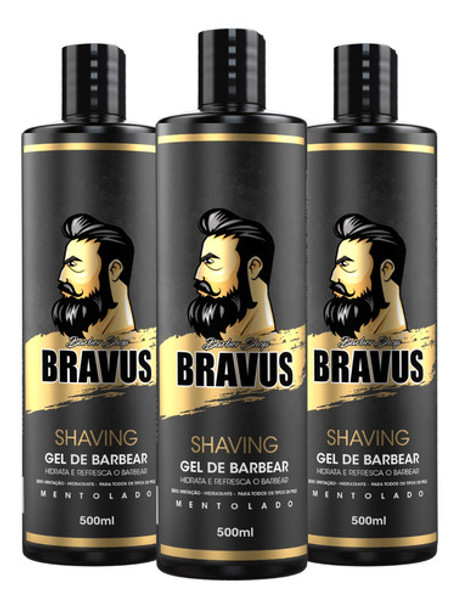 03-bravus Shaving Gel De Barbear 3x500ml 0