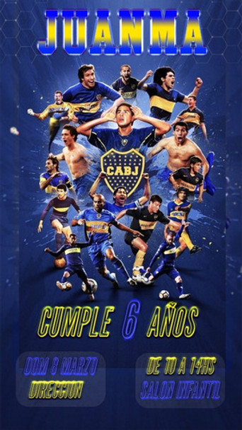 Invitación Digital Boca Juniors Idolos Cumpleaños Whatsapp 0