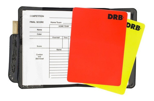 Tarjetas De Arbitro Futbol + Estuche + Lápiz 0