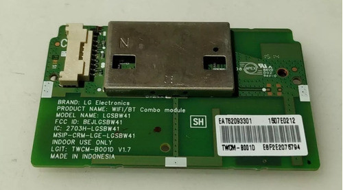 Módulo Wifi Bluetooth  LG 55ec9300 55ub8500 Lgsbw41 0