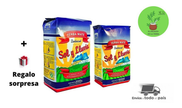 Combo Yerba Sol Y Lluvia 1u 1 Kgr + 1u 2 Kg +regalo Sorpresa 0
