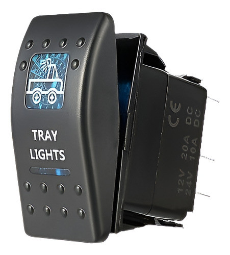 P 5 Led Azul Del Eje De Balancín Interruptor Encendido Empuj 0