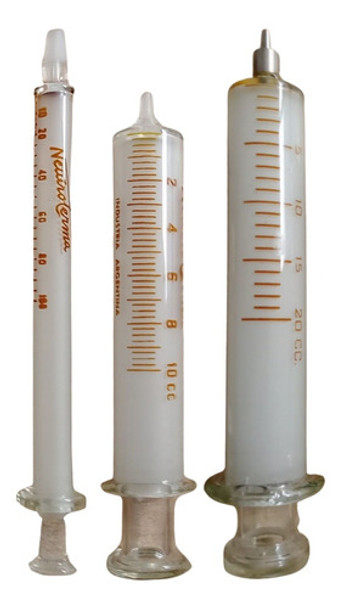 Antiguas Jeringas De Vidrio De Colección 0