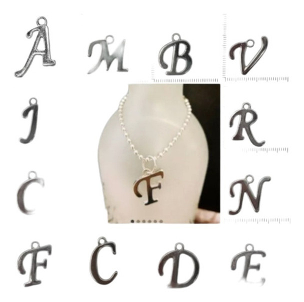 45 Dijes Letras Abc A Elección Metal 1.5 Cm Llavero Souvenir 0