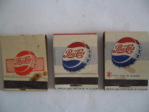 Cajas De Fosforos De Pepsi Cola Antiguos Lenos.///////////// 0