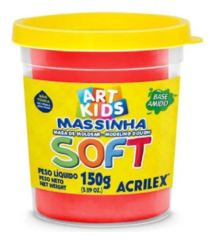 Massa De Modelar Soft Acrilex Original 150g Vermelho 0