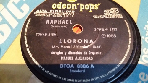 Raphael Llorona Vinilo Simple Nacional Buen Estado 0
