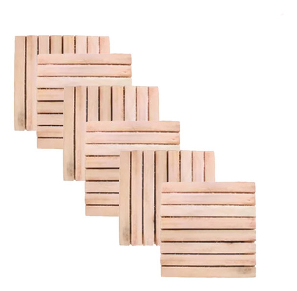Kit 6 Deck Madeira Modular 35x35 Natural Área Int E Ext 0