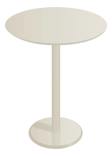 Mesa Lateral Monopé Laqueada De Apoio Sala 50 Cm - Off-white 0
