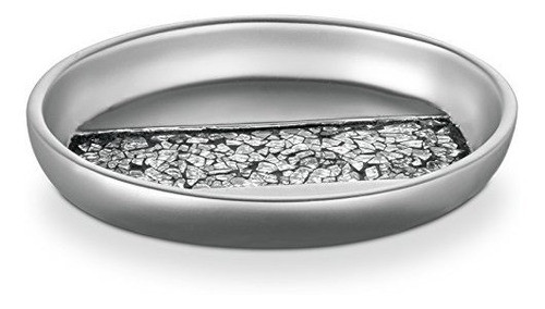 Dwellza Silver Mosaic Jabonera Para Baño (5.5  X 4  X 1  ) Ã 0