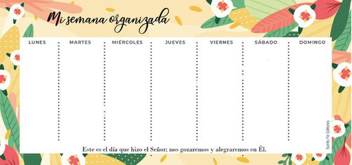 Planificador Semanal Con Iman Flores 0