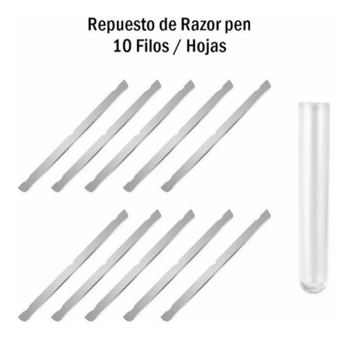 10 Filos Hojas De Repuesto Razor Pen Lapiz Navaja Barberia 0