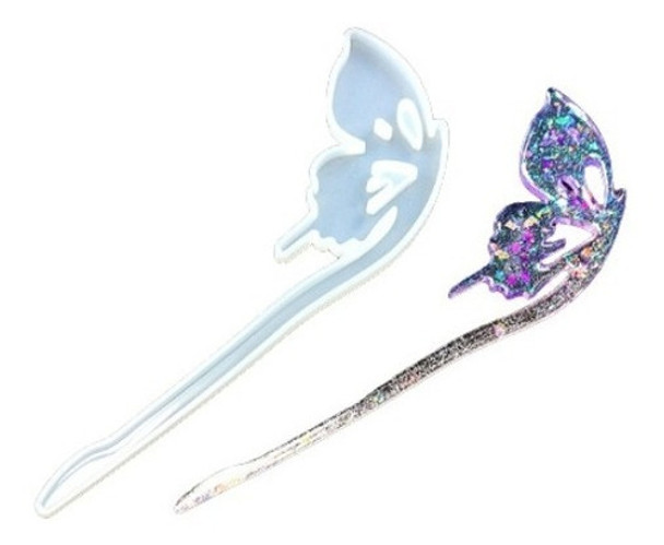 Molde De Silicona Horquilla Cabello Especial Resina 0