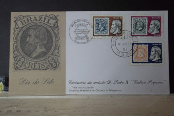 Envelope Centenário Da Emissão D. Pedro  Cabeça Pe Quena 0