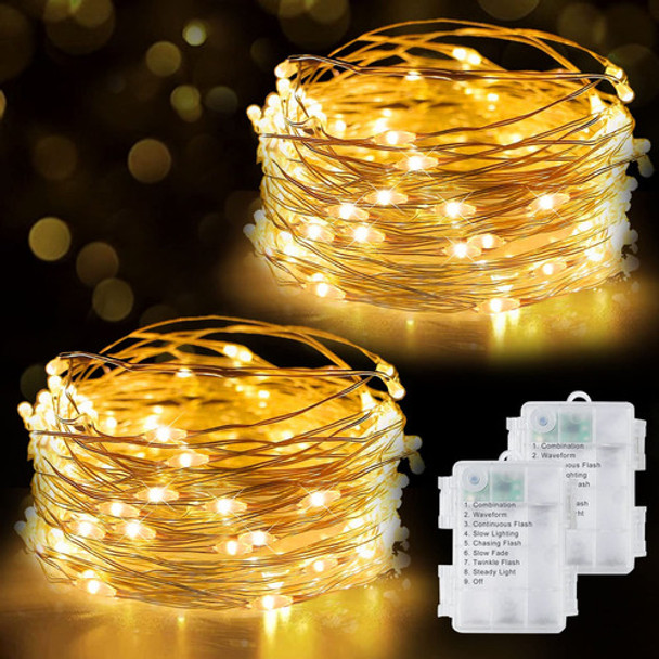 Suwitu Paquete De 2 Luces Led De 39 Pies, 120 Luces Led Que 0