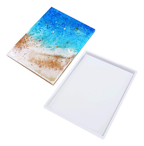 Molde Silicona Resina Epoxi Masas Bandeja Rectangular 0