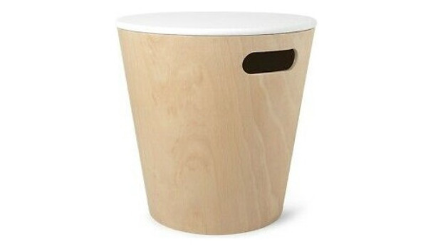 Taburete Mesa Organizador C/tapa Madera Woodrow Umbra 0