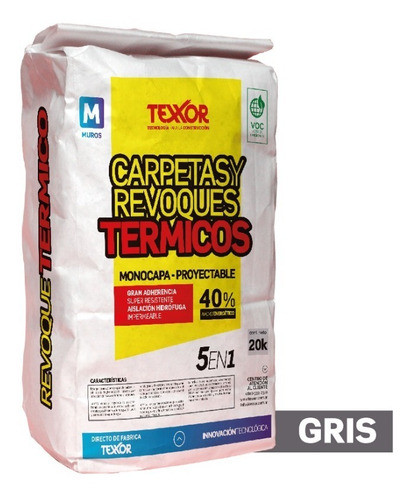 Carpeta Y Revoque Termico 20kg Texxor 0